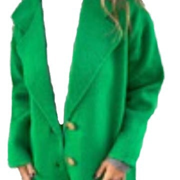 Wool coat for women with modern cut and large button details Lune London