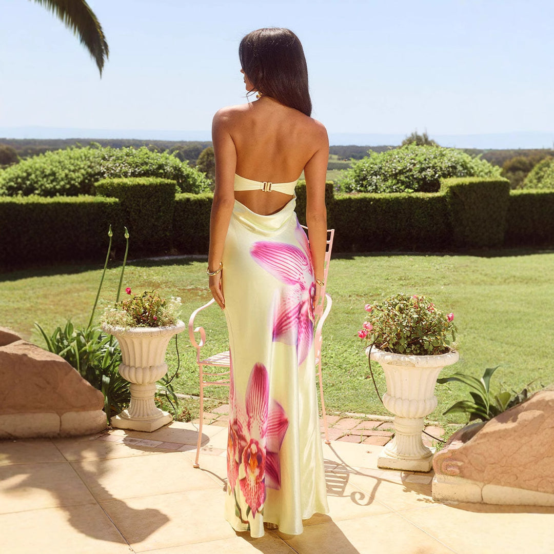Elegant dress for women with straps and floral design Chic & Stil