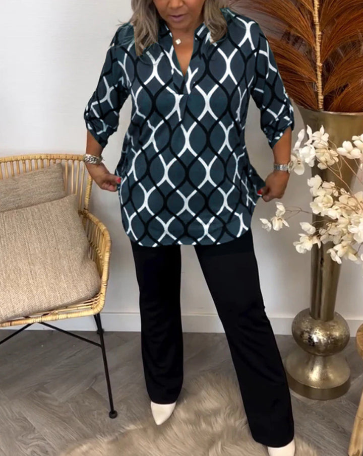 Blouse pour femmes avec motif graphique et poches latérales Chic & Stil