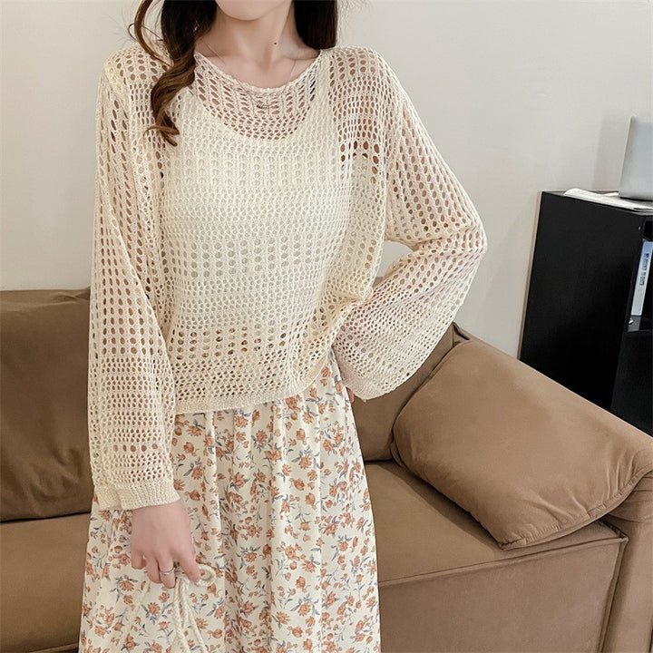 Ladies Chunky Knit Open Stitch Sweater Lune London