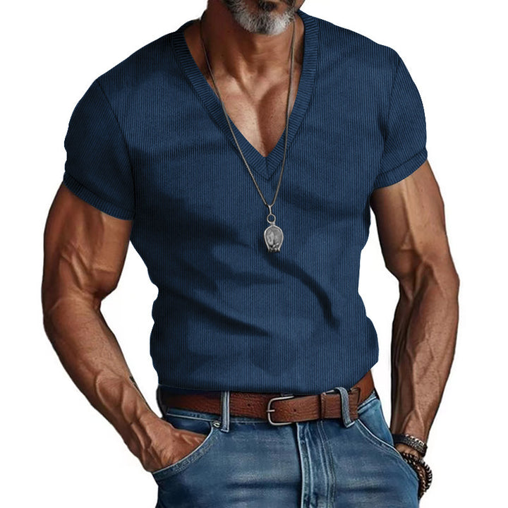 Men's short sleeve V-neck T-shirt Lune London
