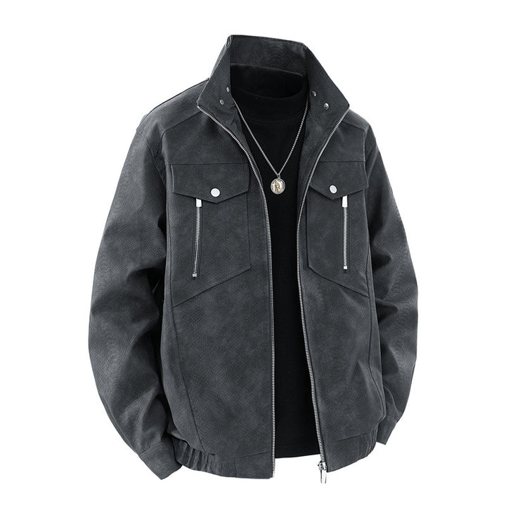 Classic suede leather jacket for men with practical pockets Lune London