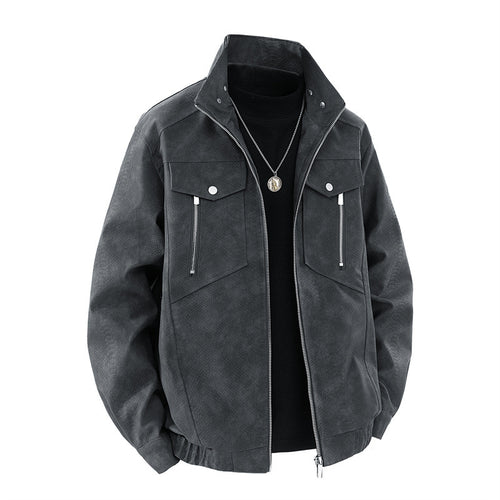 Classic suede leather jacket for men with practical pockets Lune London