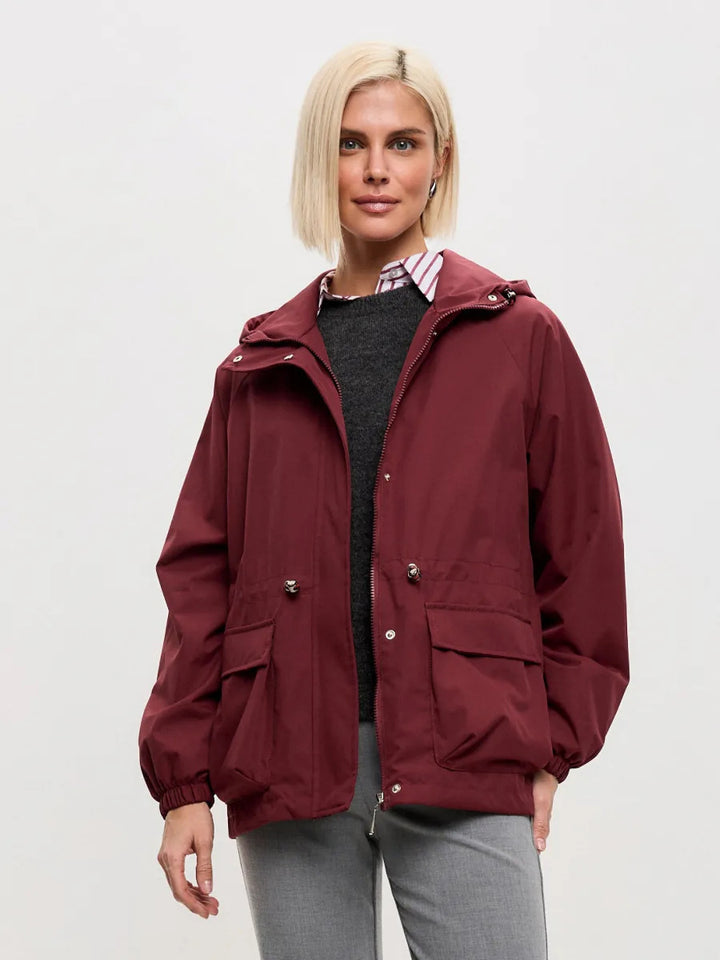 Women's casual waterproof jacket with adjustable waistband Lune London
