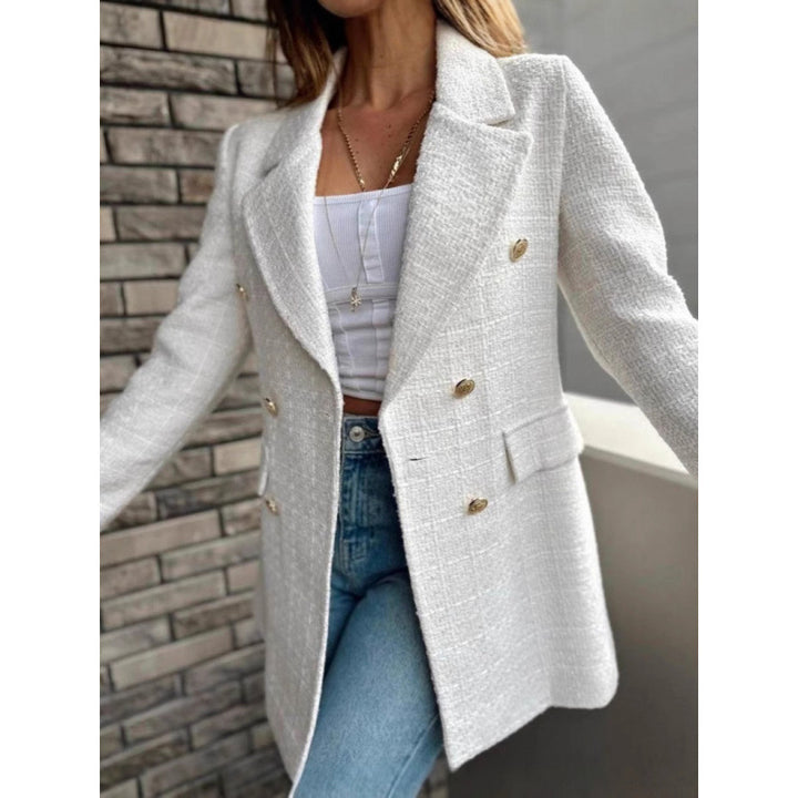 Women Elegant Blazer with Double-Breasted Buttons and Structured Fabric Lune London