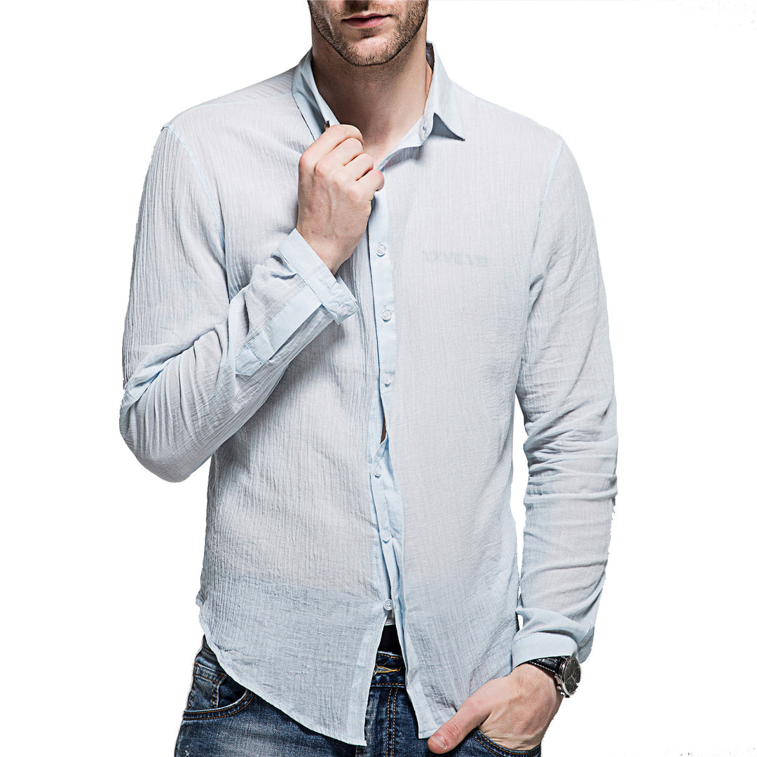 Casual long sleeve shirt for men in linen blend Lune London