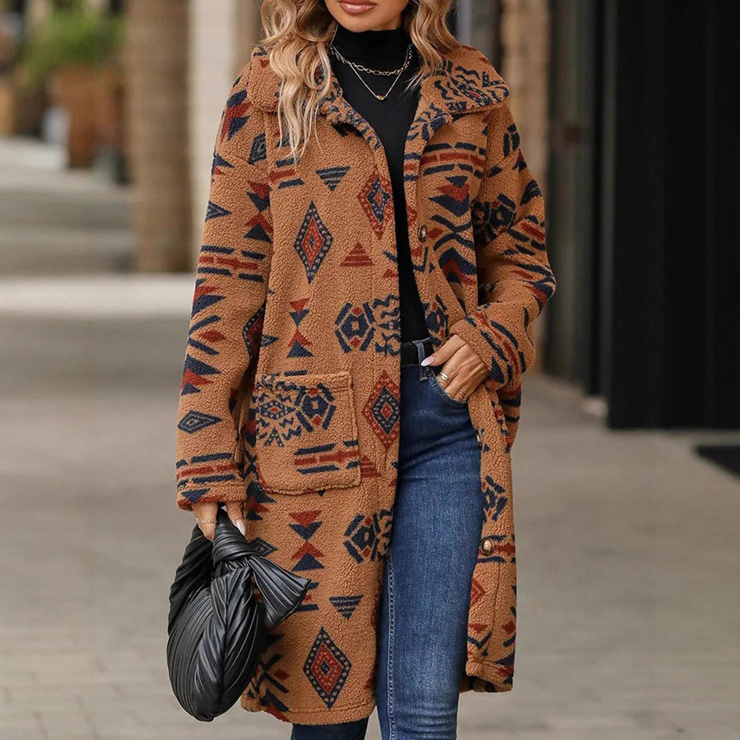 Veste à manches longues pour femmes avec motif géométrique Chic & Stil