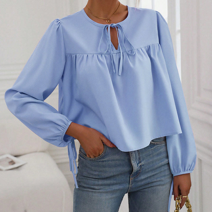 Blouse woman with decorative tie and relaxed fit Chic & Stil