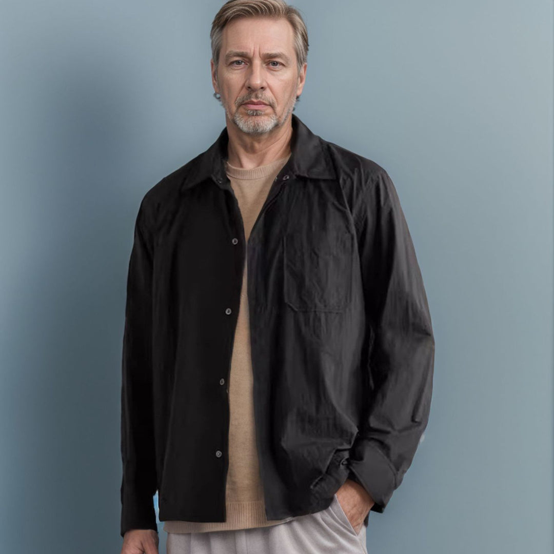 Casual long sleeve shirt jacket for men with a minimalistic design Lune London