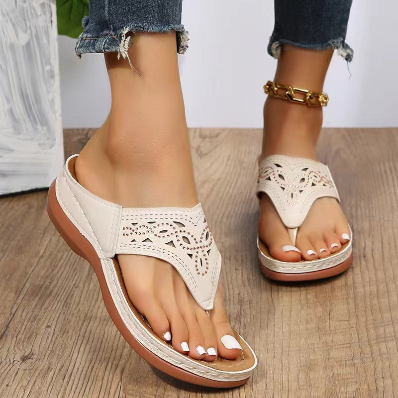 Open toe slip-on sandals comfort Lune London