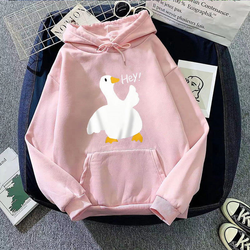 Women's hoodie with playful duck motif Chic & Stil