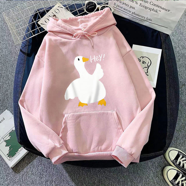 Women's hoodie with playful duck motif Chic & Stil