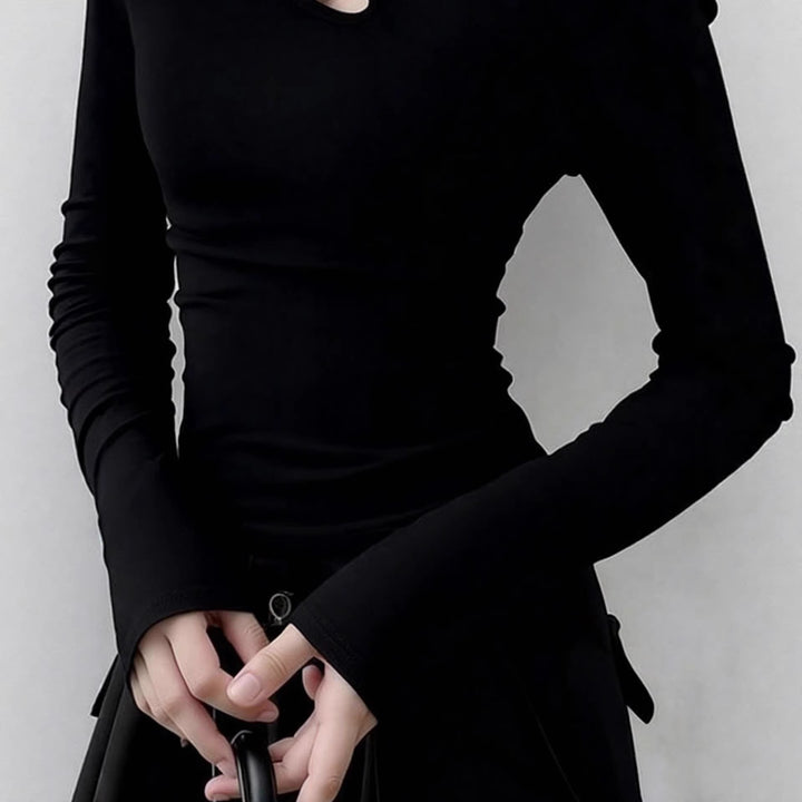 T-shirt à manches longues pour femmes avec encolure asymétrique Chic & Stil