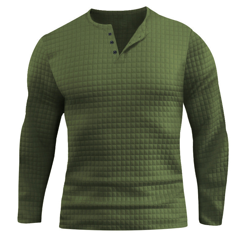 Long sleeve shirt for men with structured embossed look and button placket Lune London