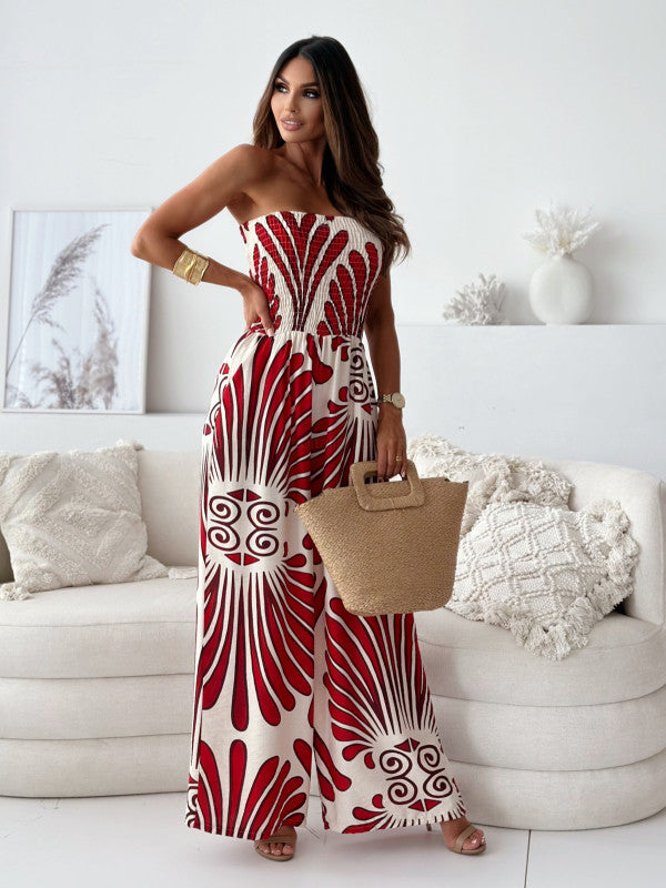 Women strapless wide-leg jumpsuit Lune London
