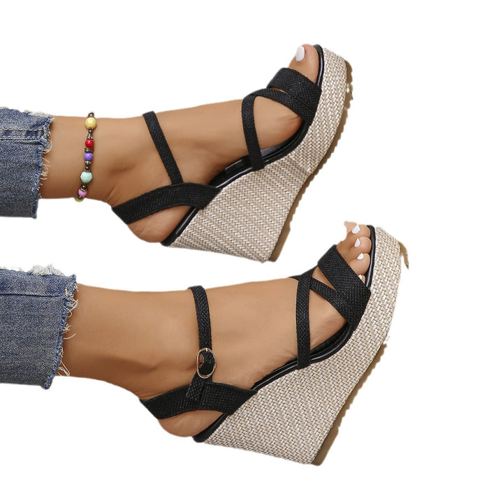 Wedge sandals for women with adjustable strap and non-slip sole Lune London