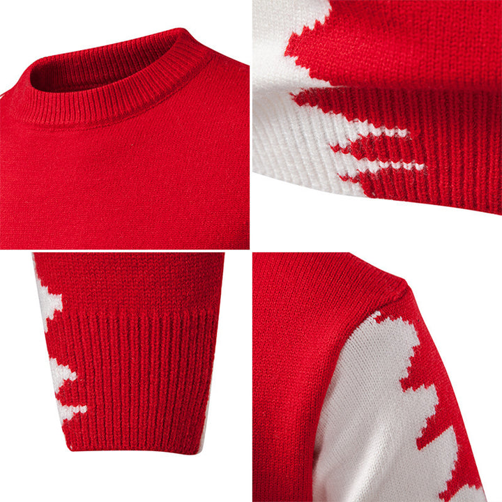Men's knitted sweater with an asymmetrical colorful design and high comfort Lune London
