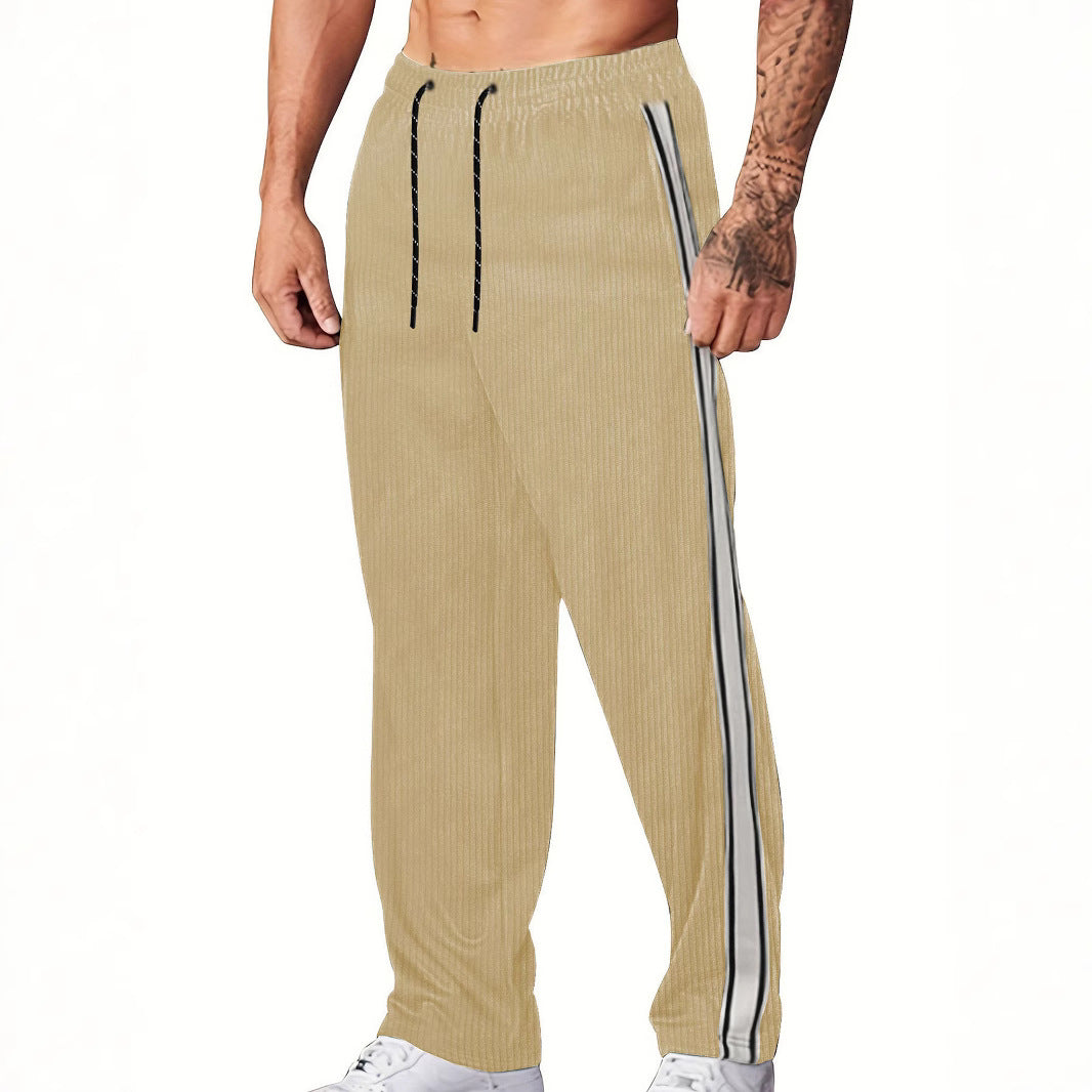 Men's sporty leisure pants with stylish vertical stripes and an adjustable waist Lune London