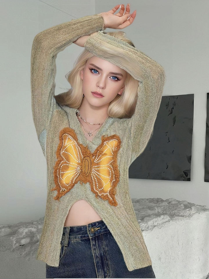 Women's sweater with striking butterfly pattern Lune London