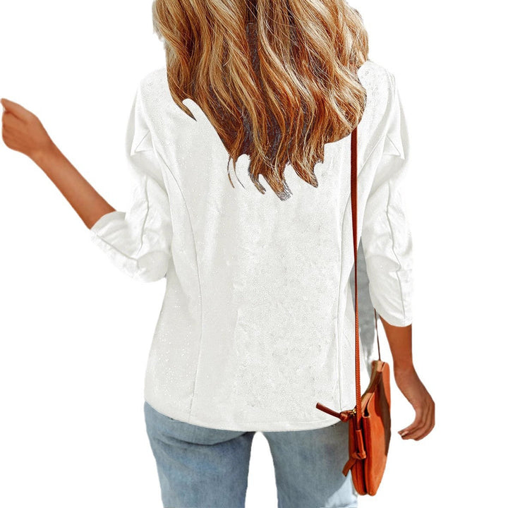 Women's Glitter Blazer Jacket with Feminine Silhouette and Elegant Lapels Lune London