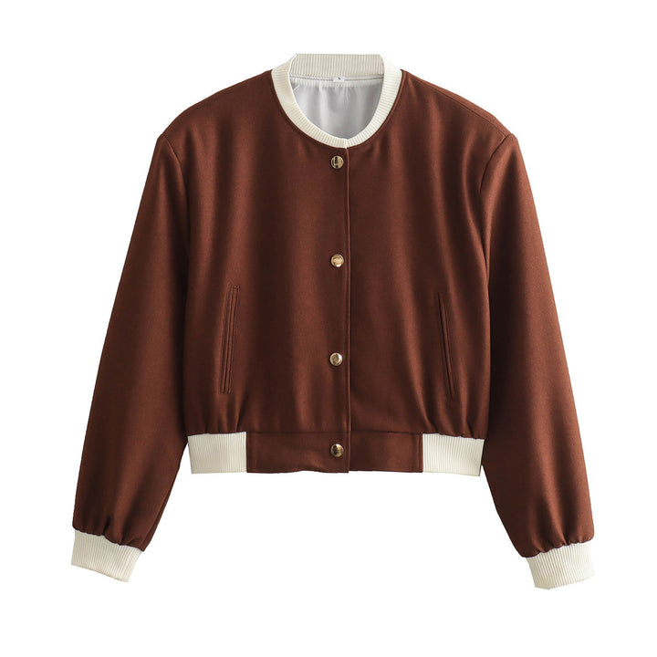 Fashionable short women's bomber jacket with contrasting details Lune London