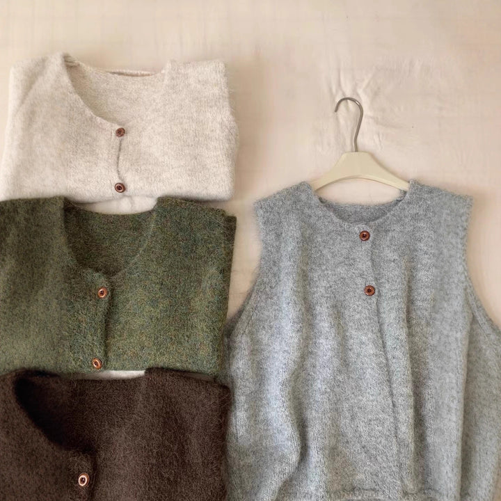Knit vest for women with button details and soft materials Lune London