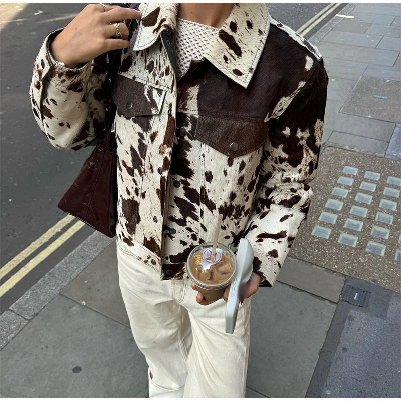 Sheepskin jacket for women with catchy design Lune London