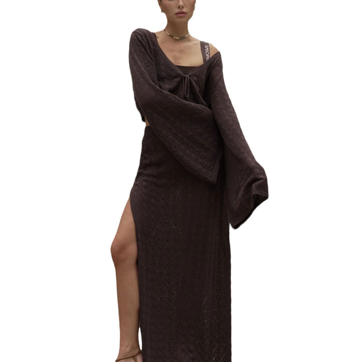 Knitted bikini set for women with lightweight cardigan Lune London