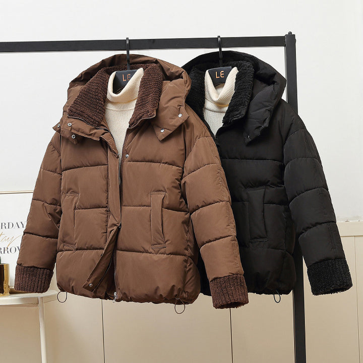 Quilted leisure jacket for women with high collar and trendy knit details Lune London
