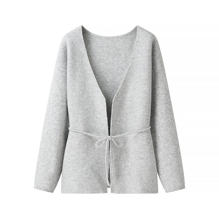 Comfortable cardigan jacket for women with a fitted waist and wide V-neck Lune London