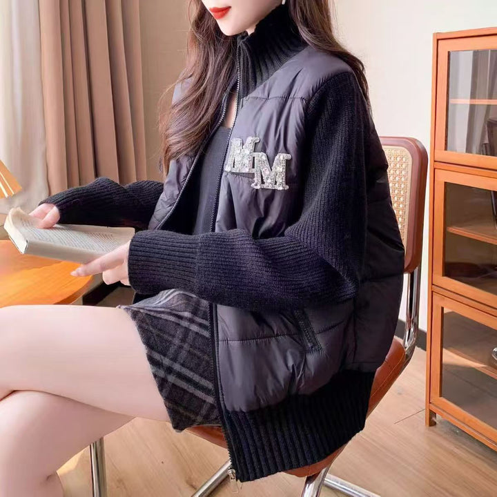Gilet matelassé pour femmes avec des manches en tricot élégantes Chic & Stil