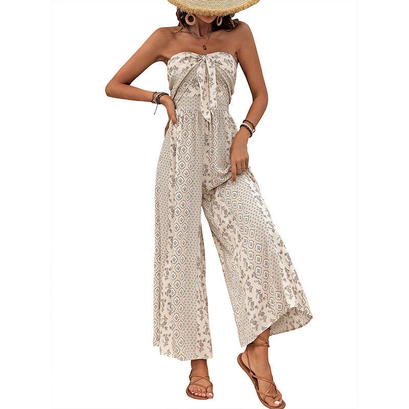 Lune London bohemian sleeveless maxi dress for women with an elegant tied belt