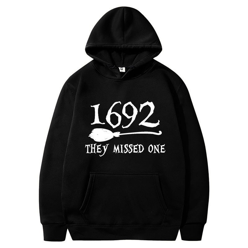 Women’s hooded sweatshirt with creative Halloween motif and loose fit Lune London