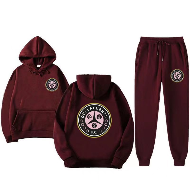 Women's comfortable leisure lounge suit with kangaroo pocket and modern logo Lune London