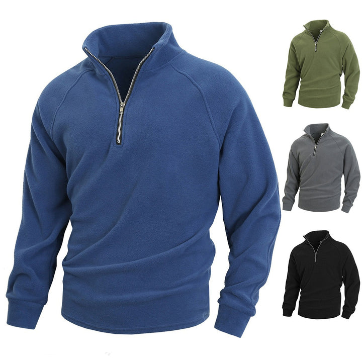 Men's fleece pullover with half-zip Lune London