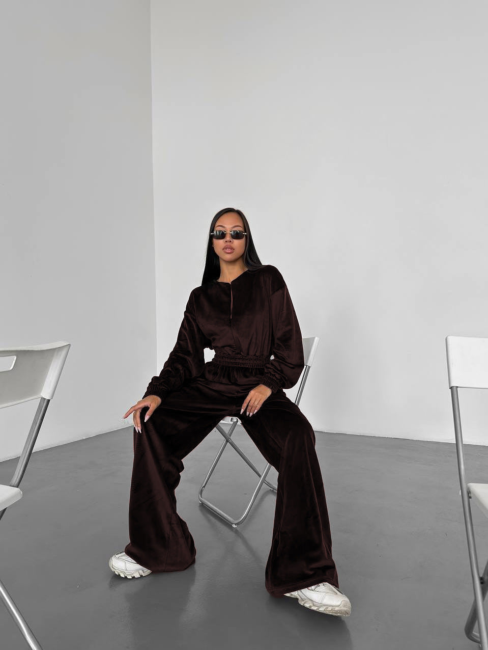 Comfortable polar set for women with a loose fit and an elastic waist Lune London