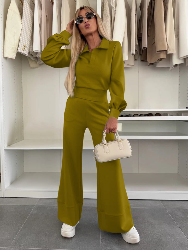 Women's Stylish and Casual Jumpsuit with Wide Leg and Elegant Sleeves Chic Und Stil