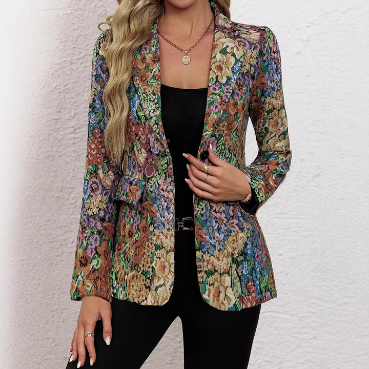 Blazer jacket for women with floral pattern and elegant details Lune London