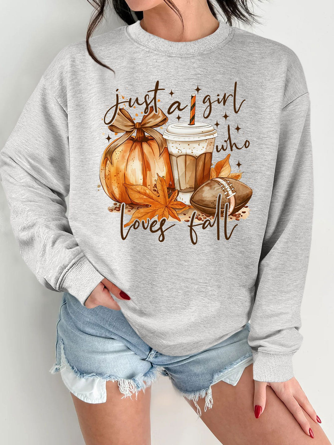 Sweatshirt pour femmes avec motif d'automne et impression inspirante Chic & Stil