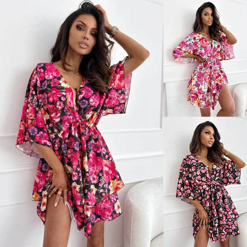 Ladies Dream Collar Floral Mini Dress Lune London