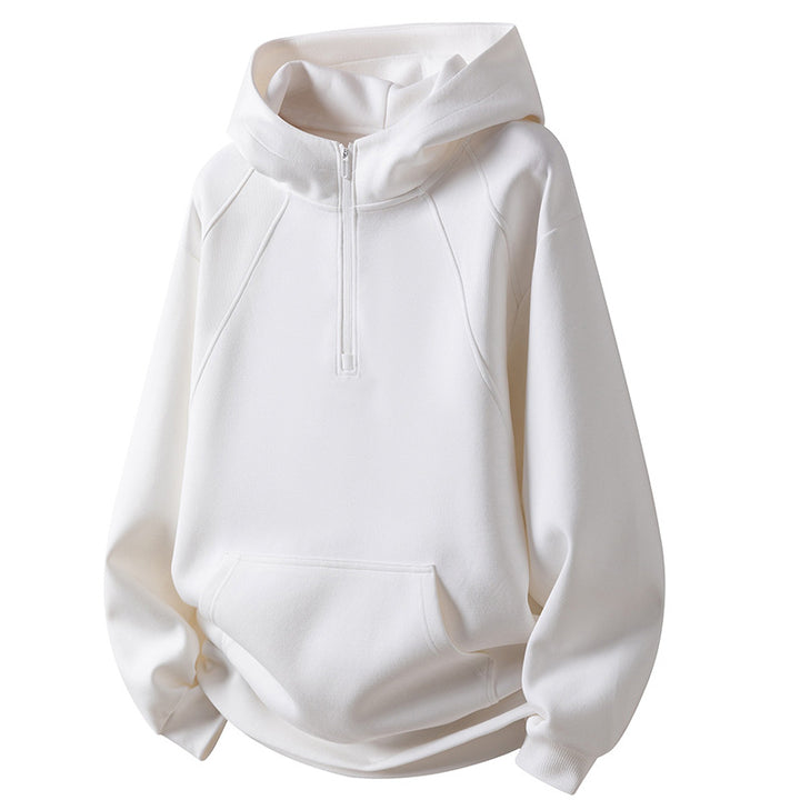 Men's Sporty Fleece Hoodie with Half Zip Lune London