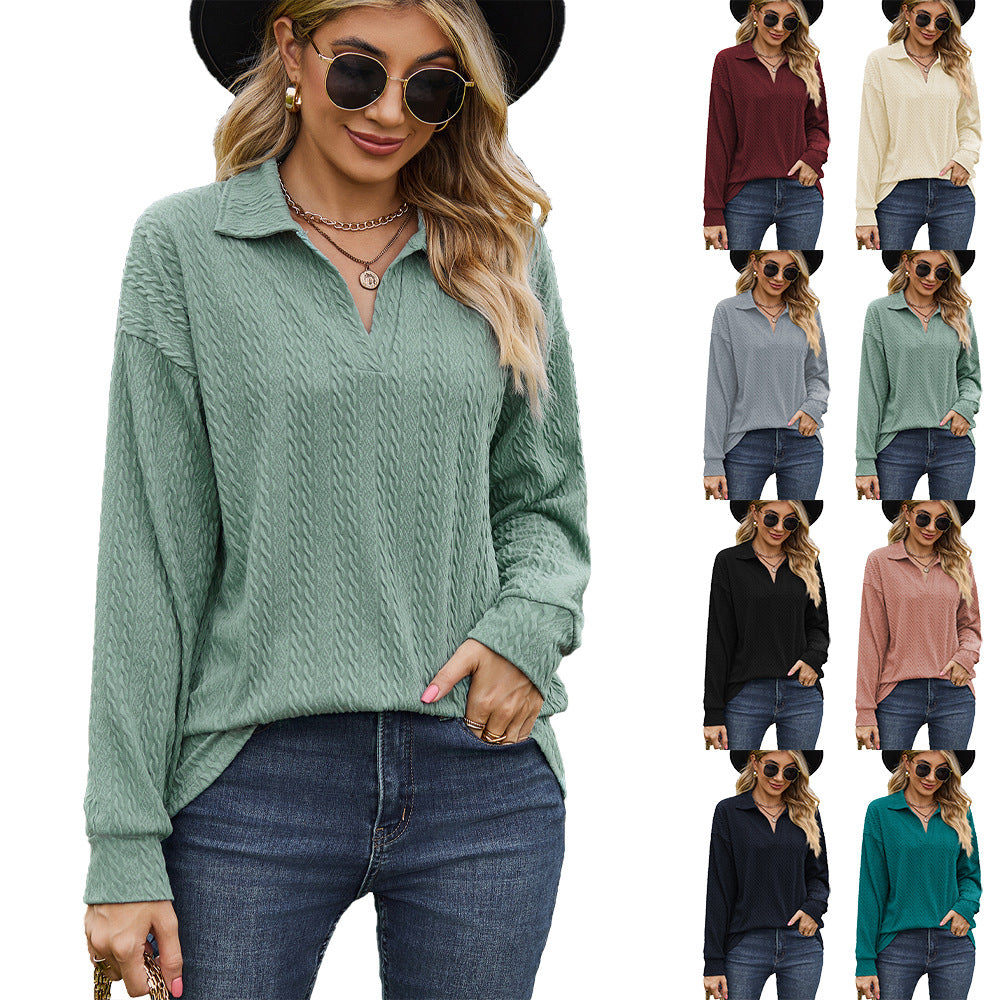 Casual women's sweater with textured cable pattern Lune London