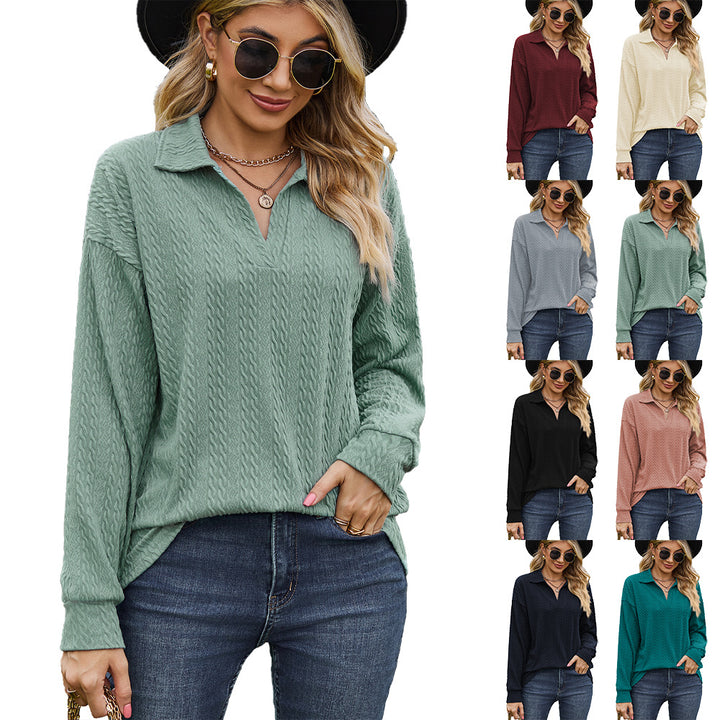 Casual women's sweater with textured cable pattern Lune London