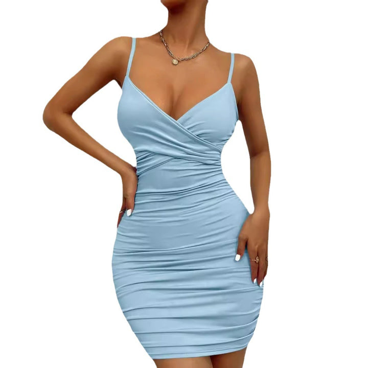 Fitted wrapped dress for women with gathered elements Lune London