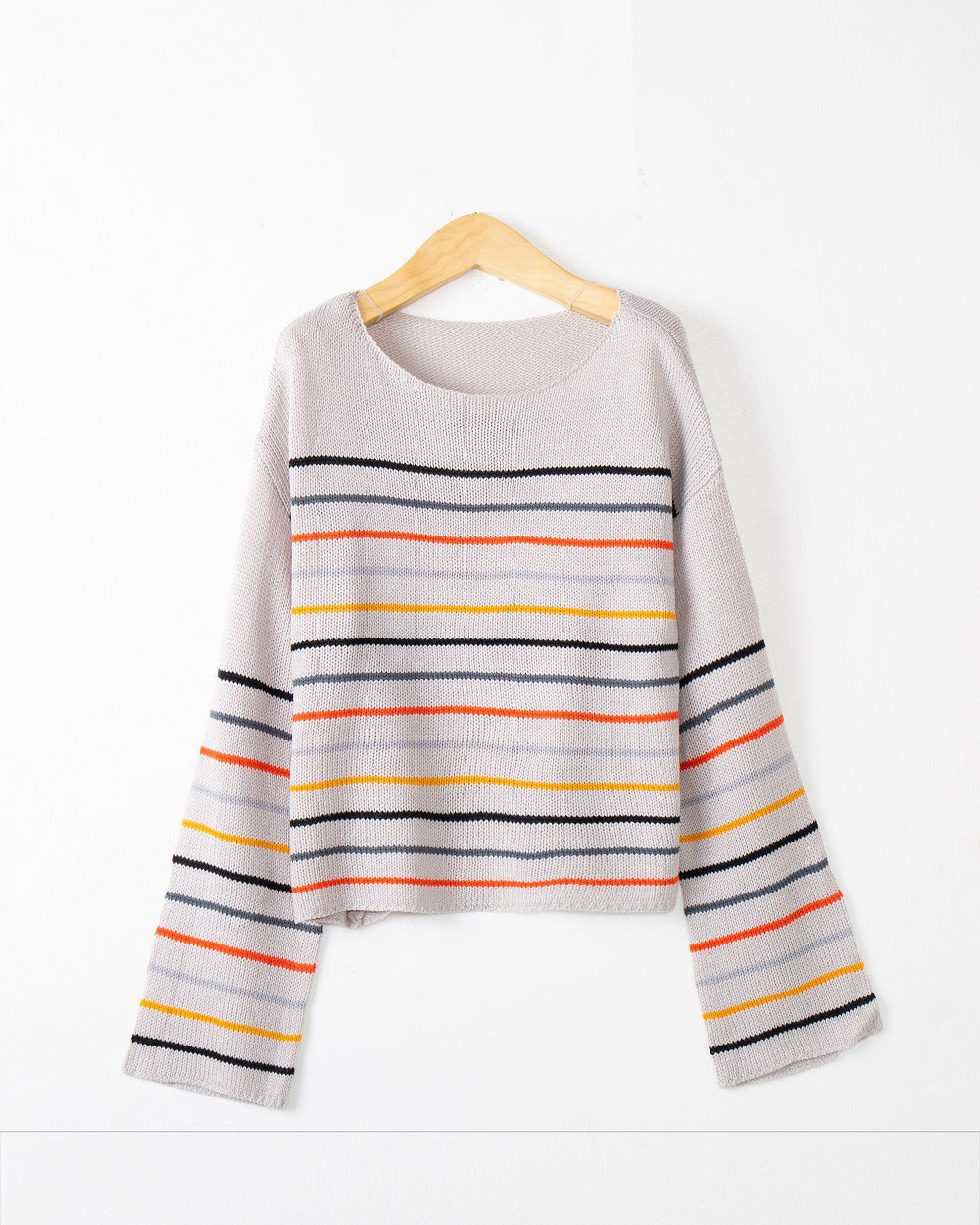 Women Striped oversized sweater in soft material with wide cut Lune London
