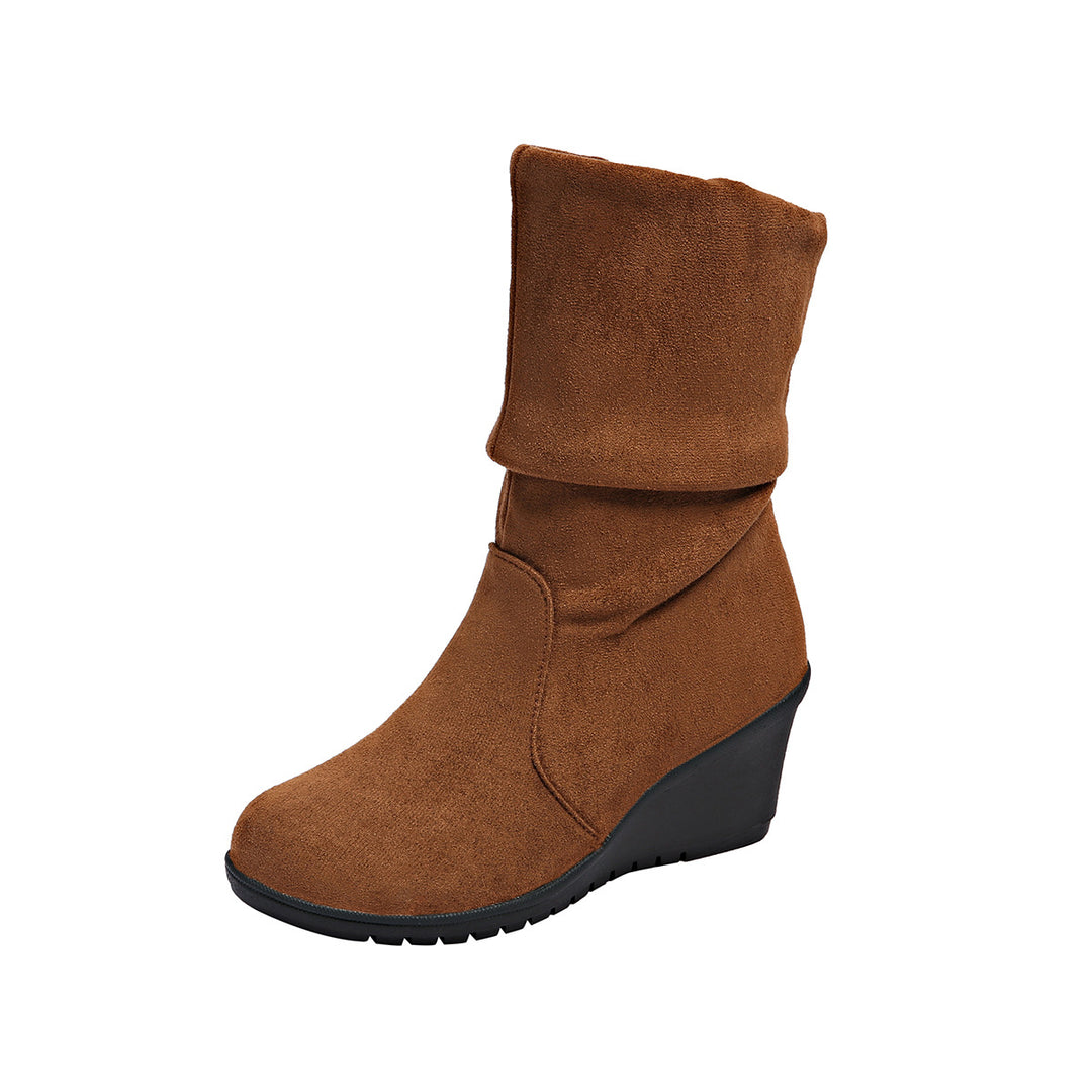 Wedge heel ankle boots for women in soft suede Lune London
