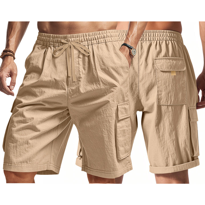 Shorts cargo pour hommes avec taille élastique et poches multifonctionnelles Lune London