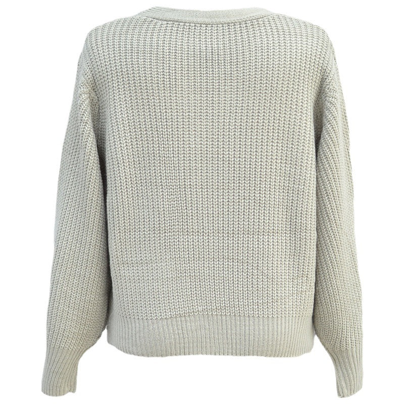 Femme cardigan confortable avec de grands boutons Chic & Stil