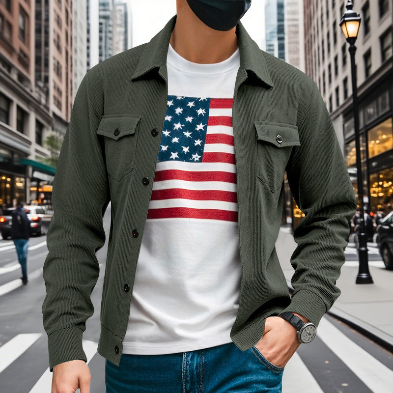 Casual shirt jacket for men with functional pockets and structured design Lune London