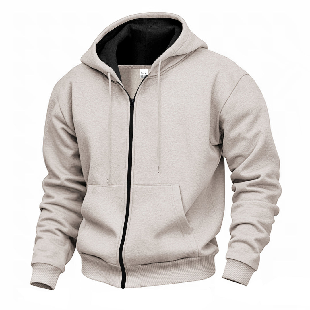 Men's hoodie with full zipper and soft inner lining Chic and style